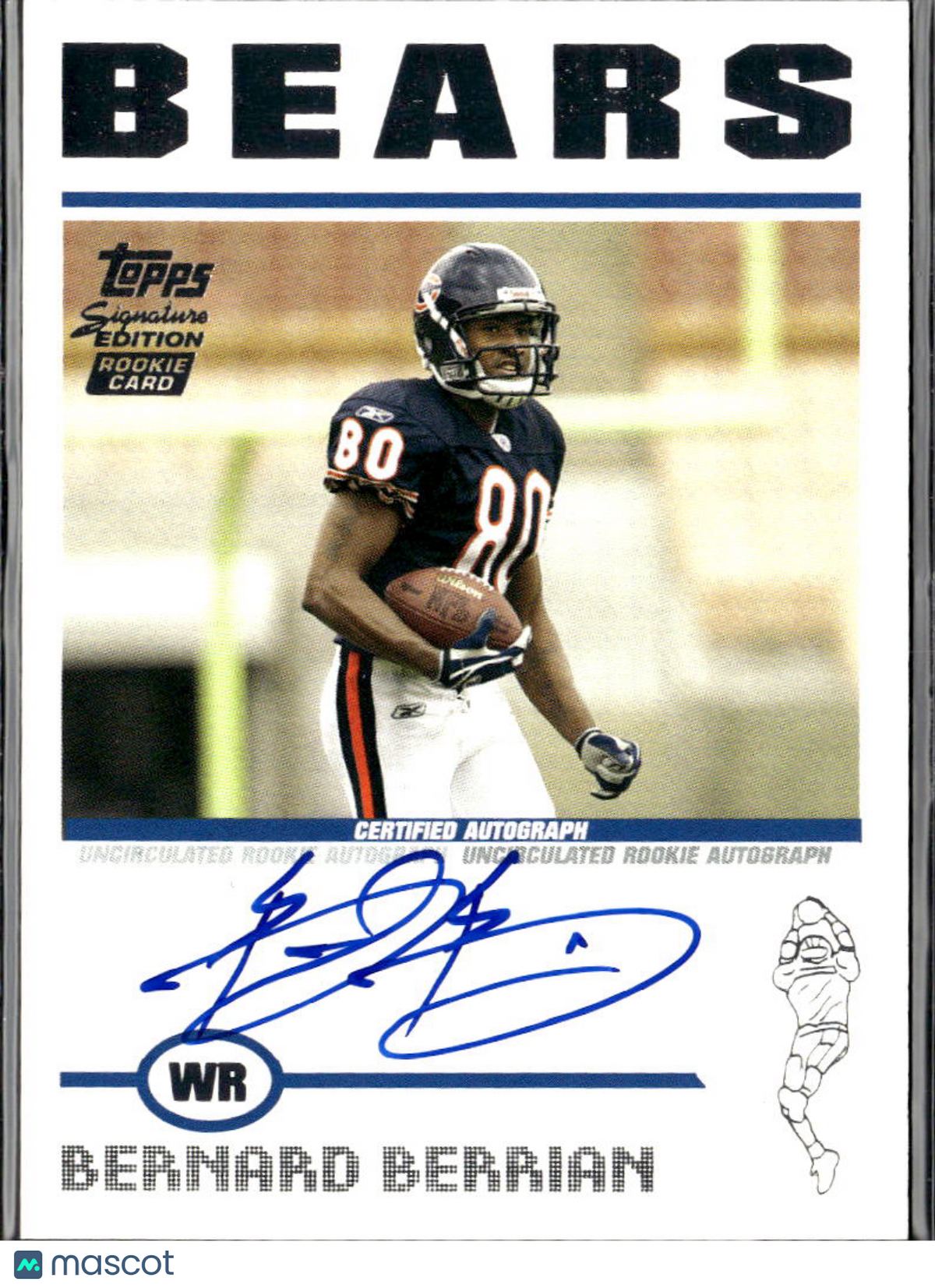 Bernard Berrian 2004 Topps Signature Auto Autograph RC /1499 Chicago Bears