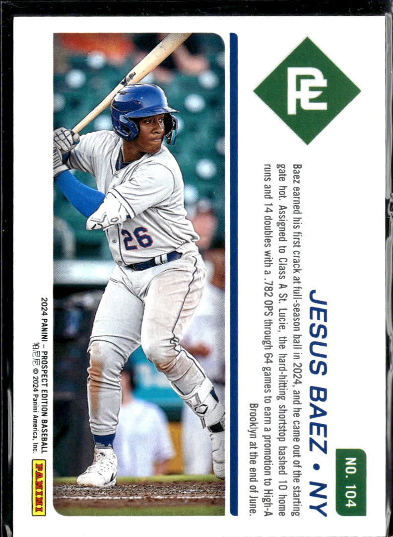 Jesus Baez 2024 Prospect Edition Baseball Ticket Blue /199 New York Mets