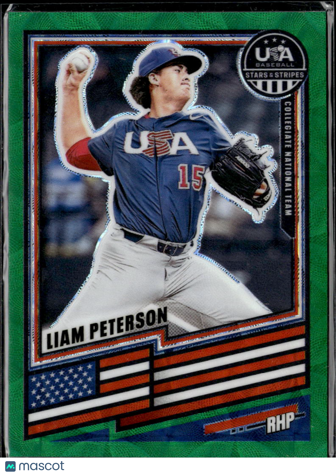Liam Peterson 2026 USA Baseball Stars & Stripes Green /99 USA