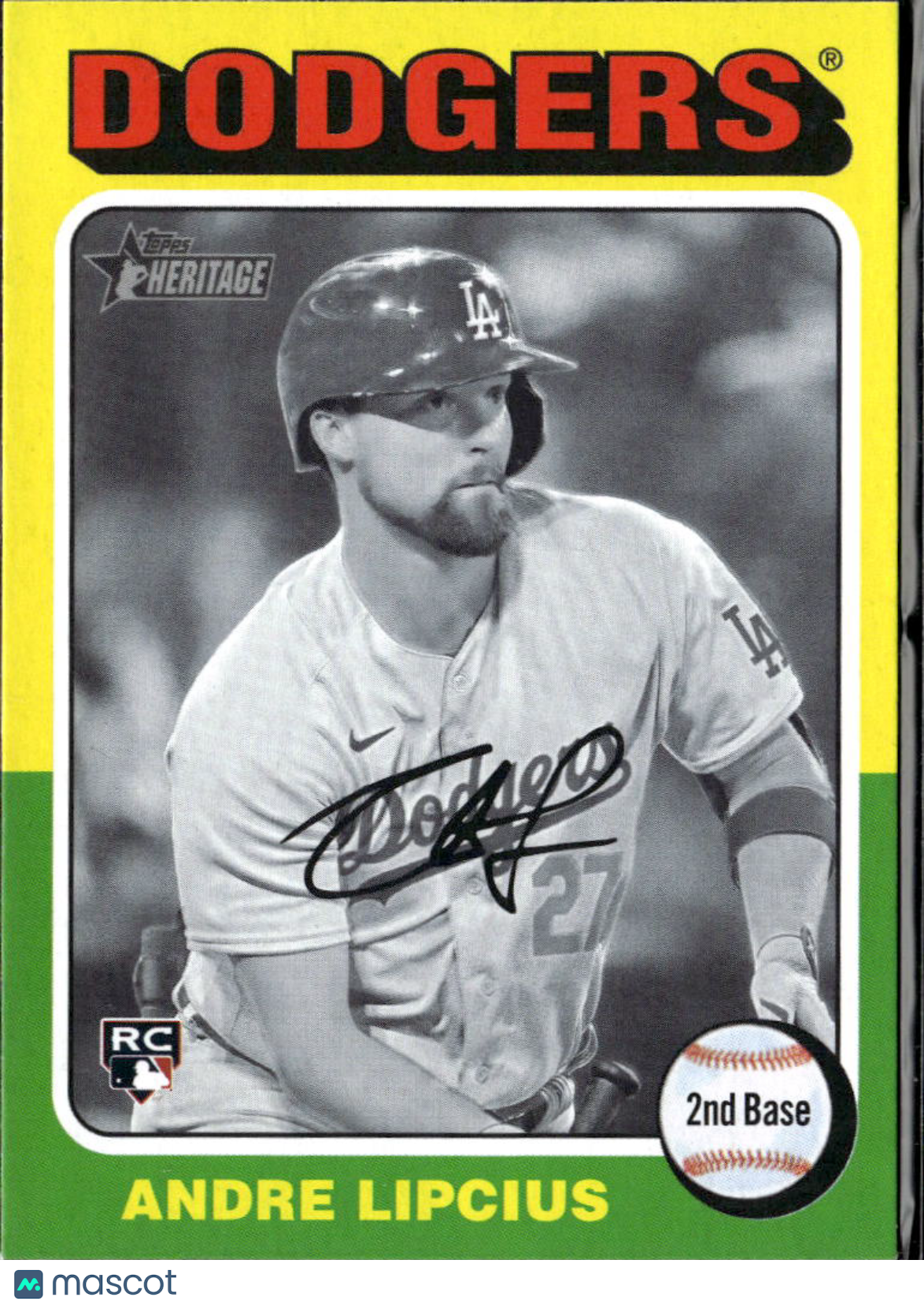 Andre Lipcius 2024 Topps Heritage Black White SSP RC Los Angeles Dodgers