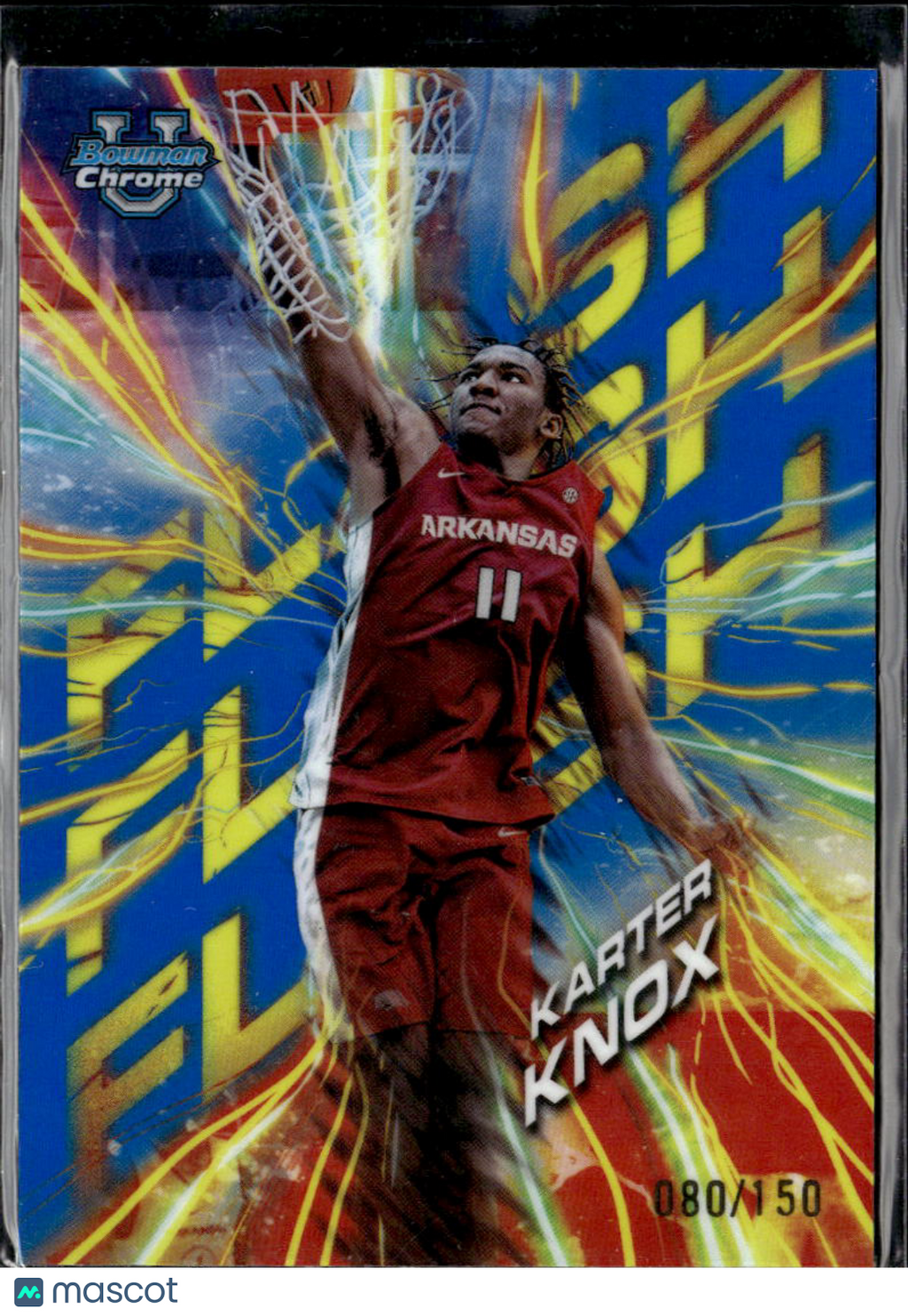 Karter Knox 2023 Bowman Chrome University Flash /150 Arkansas Razorbacks