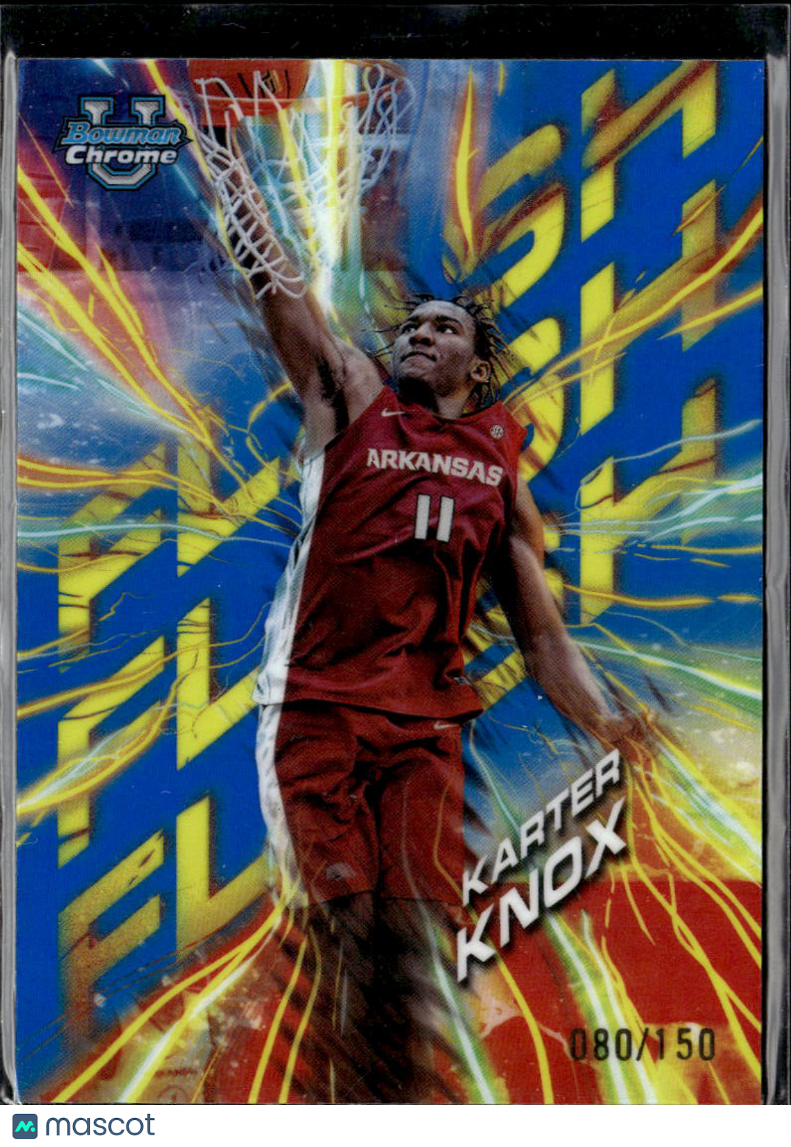 Karter Knox 2023 Bowman Chrome University Flash /150 Arkansas Razorbacks