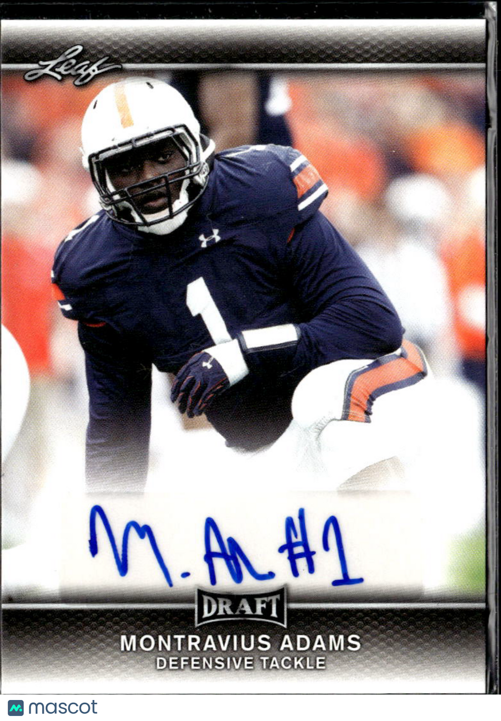 Montravius Adams 2017 Leaf Draft Auto Autograph Rookie Auburn Tigers