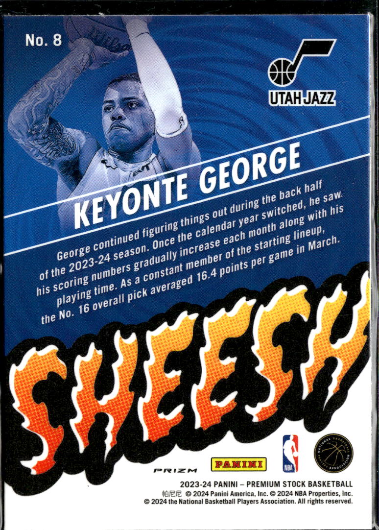 Keyonte George 2023-24 NBA Hoops Premium Stock Sheesh RC Utah Jazz