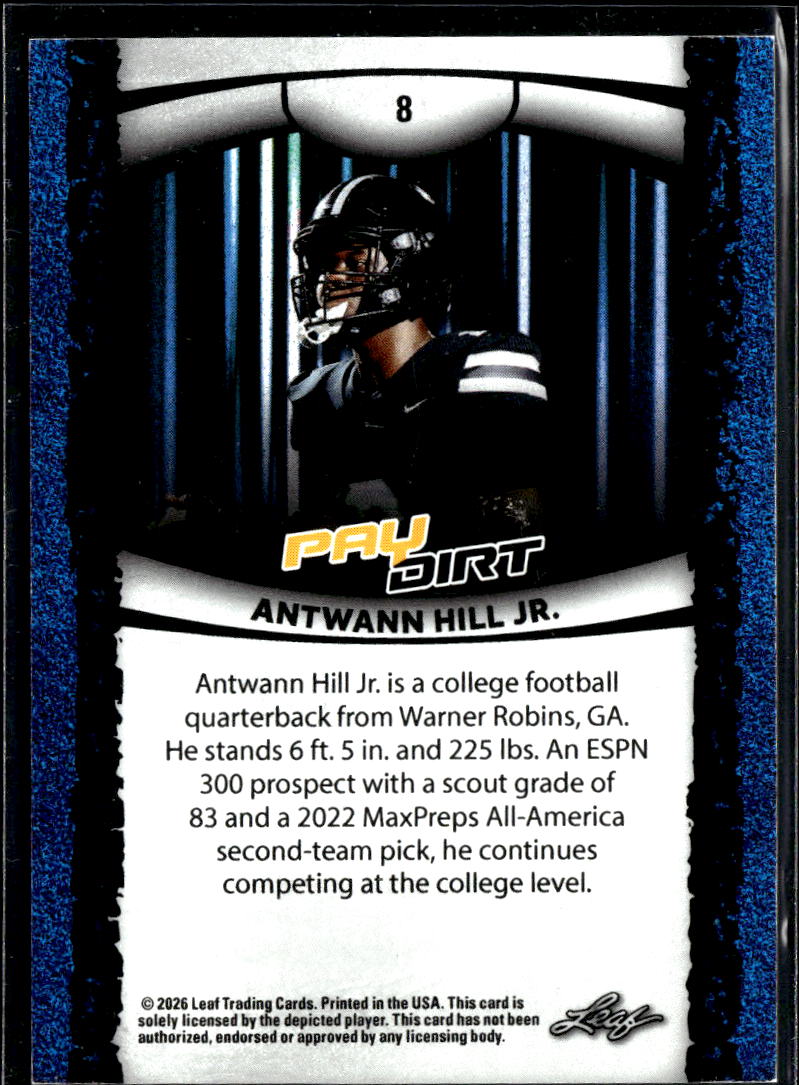 Antwann Hill Jr. 2026 Leaf Paydirt Rookie RC 77/99 Arkansas