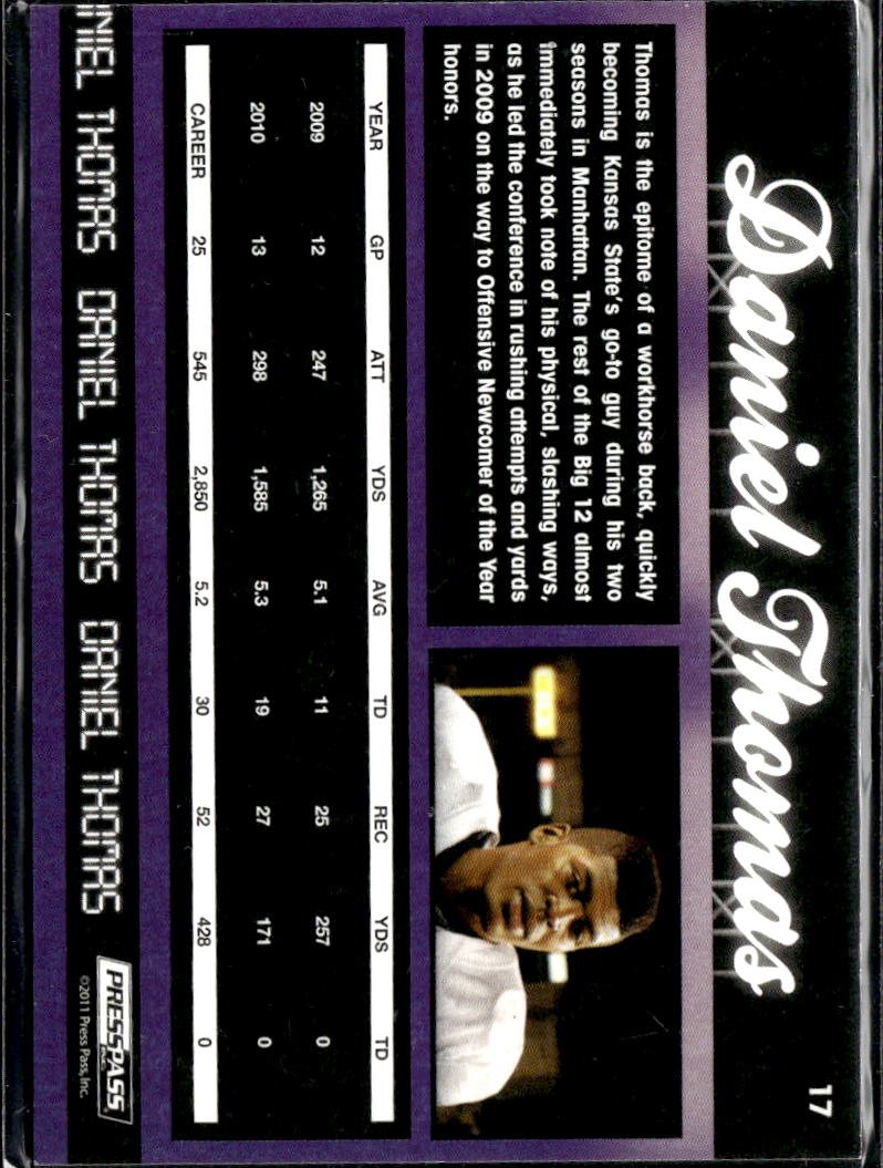 Daniel Thomas 2011 Press Pass RC SSP 2/25 Kansas State Wildcats