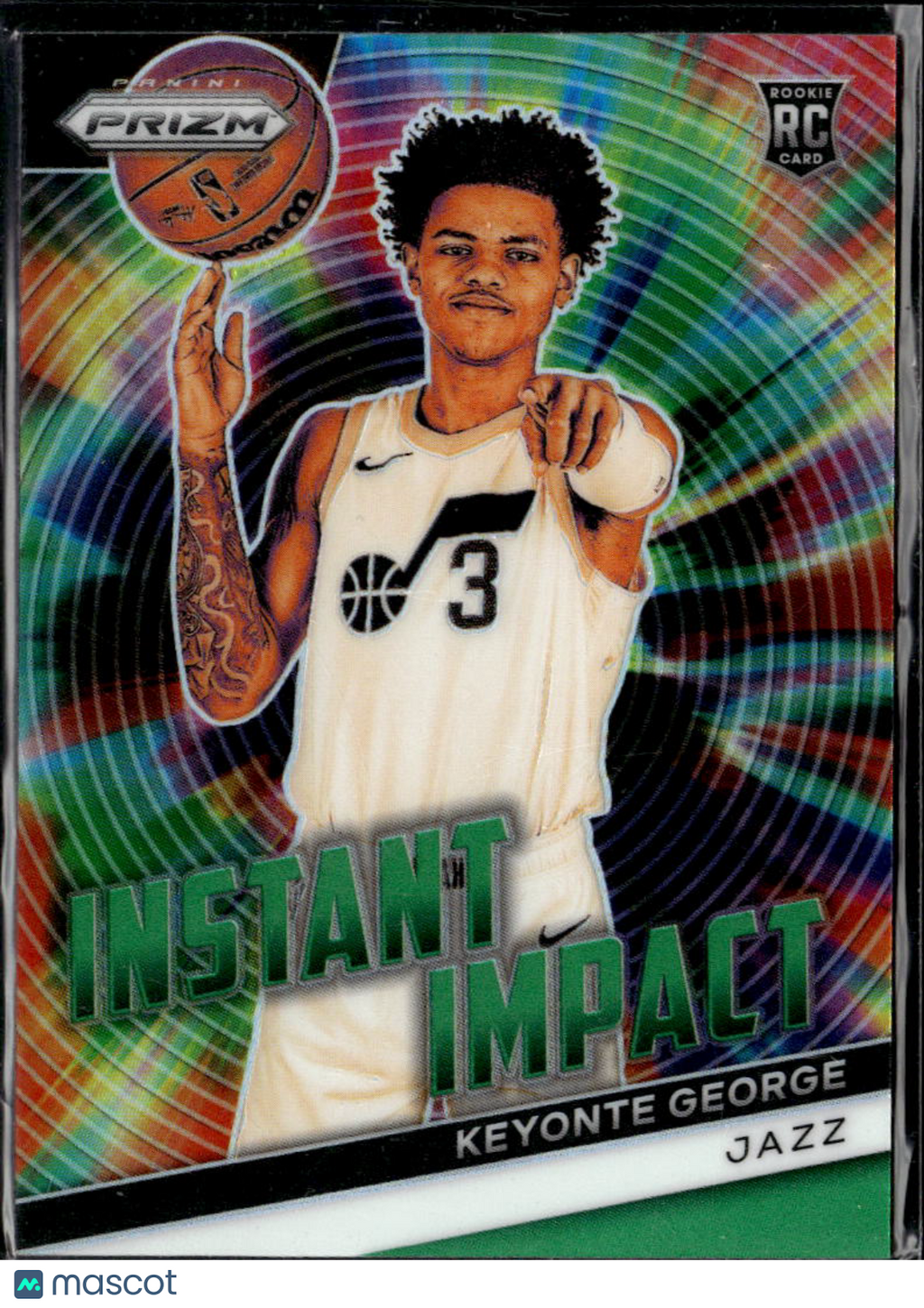Keyonte George 2023 Panini Prizm Instant Impact Green Rookie RC Utah Jazz