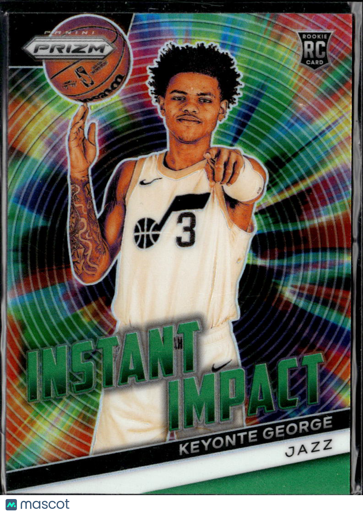 Keyonte George 2023 Panini Prizm Instant Impact Green Rookie RC Utah Jazz