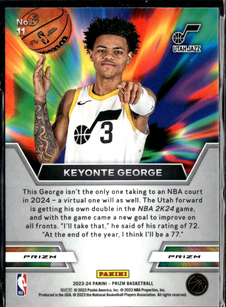 Keyonte George 2023 Panini Prizm Instant Impact Green Rookie RC Utah Jazz
