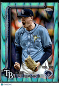 Pete Fairbanks 2025 Topps Chrome Aqua RayWave /199 Tampa Bay Rays