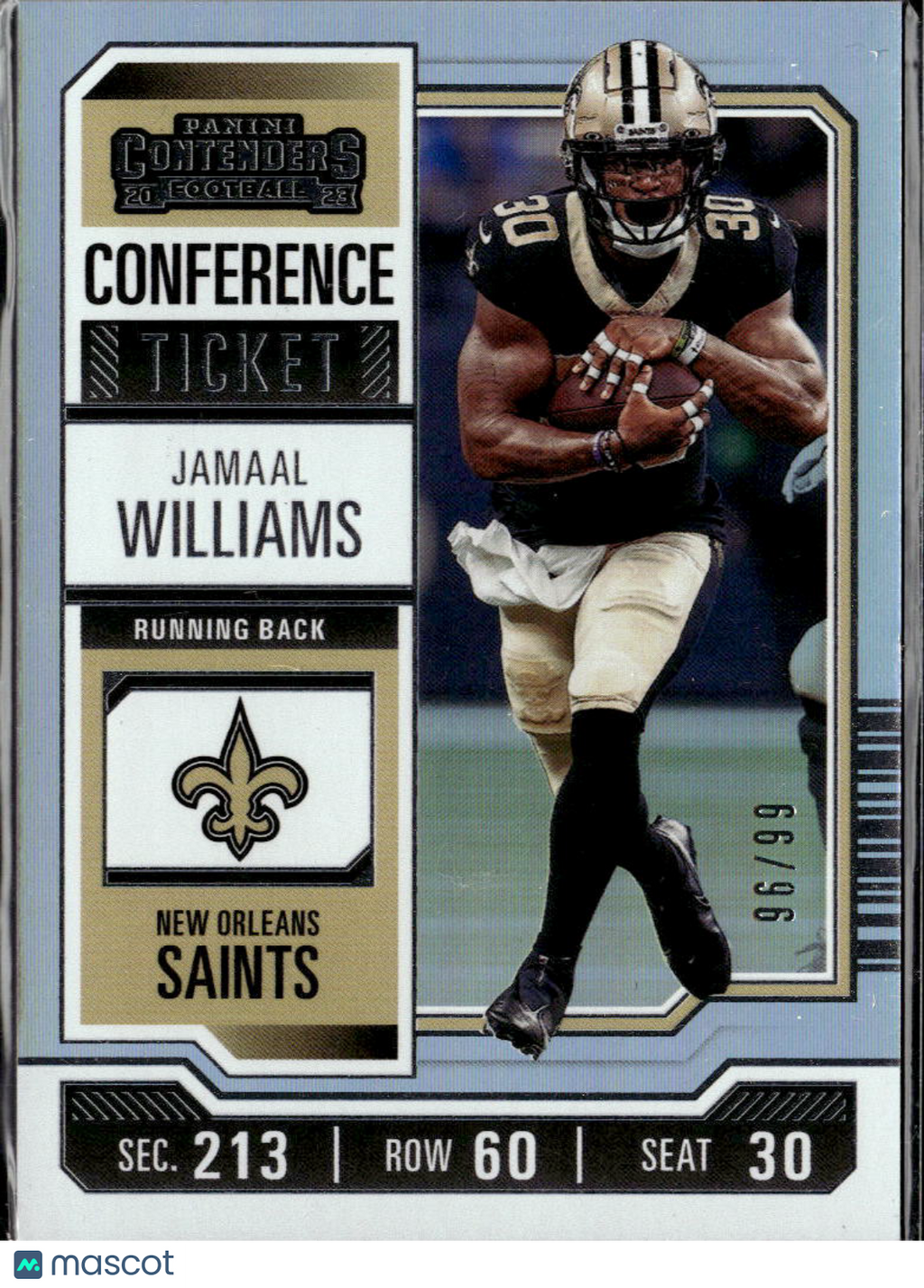 Jamaal Williams 2023 Contenders Conference Ticket /99 New Orleans Saints