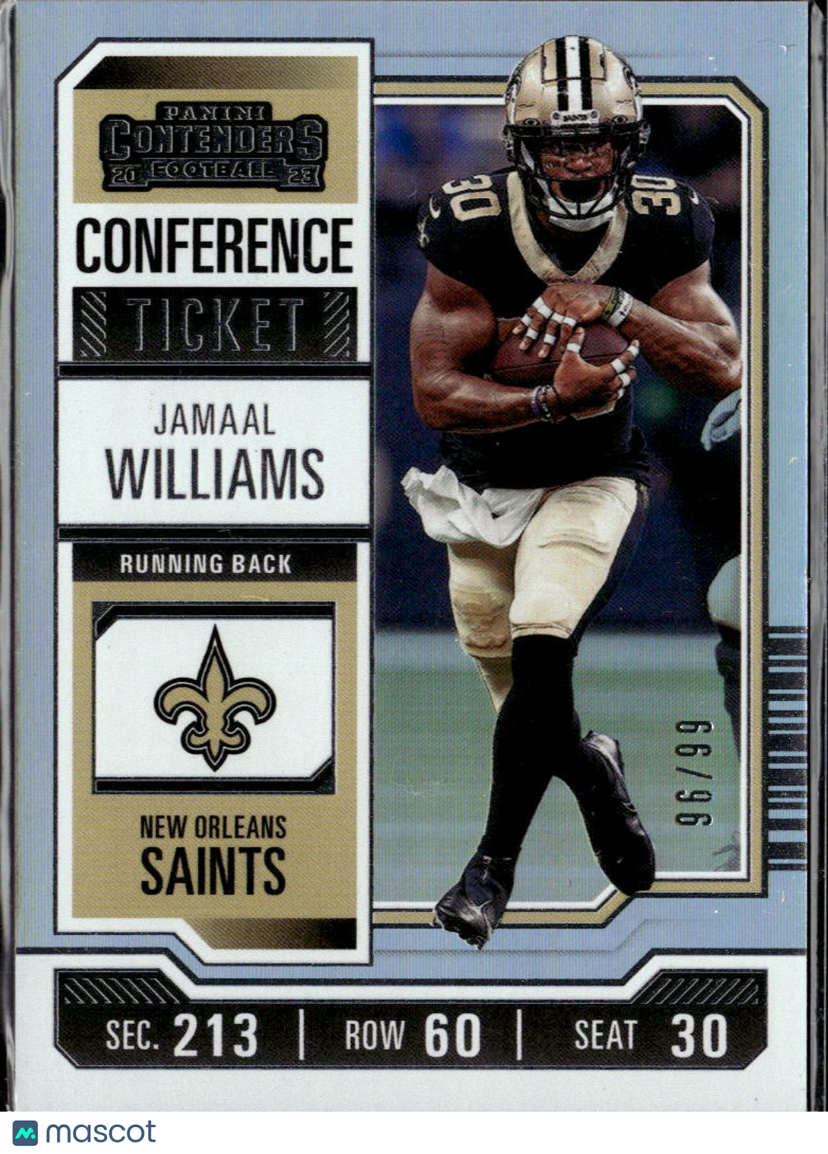 Jamaal Williams 2023 Contenders Conference Ticket /99 New Orleans Saints