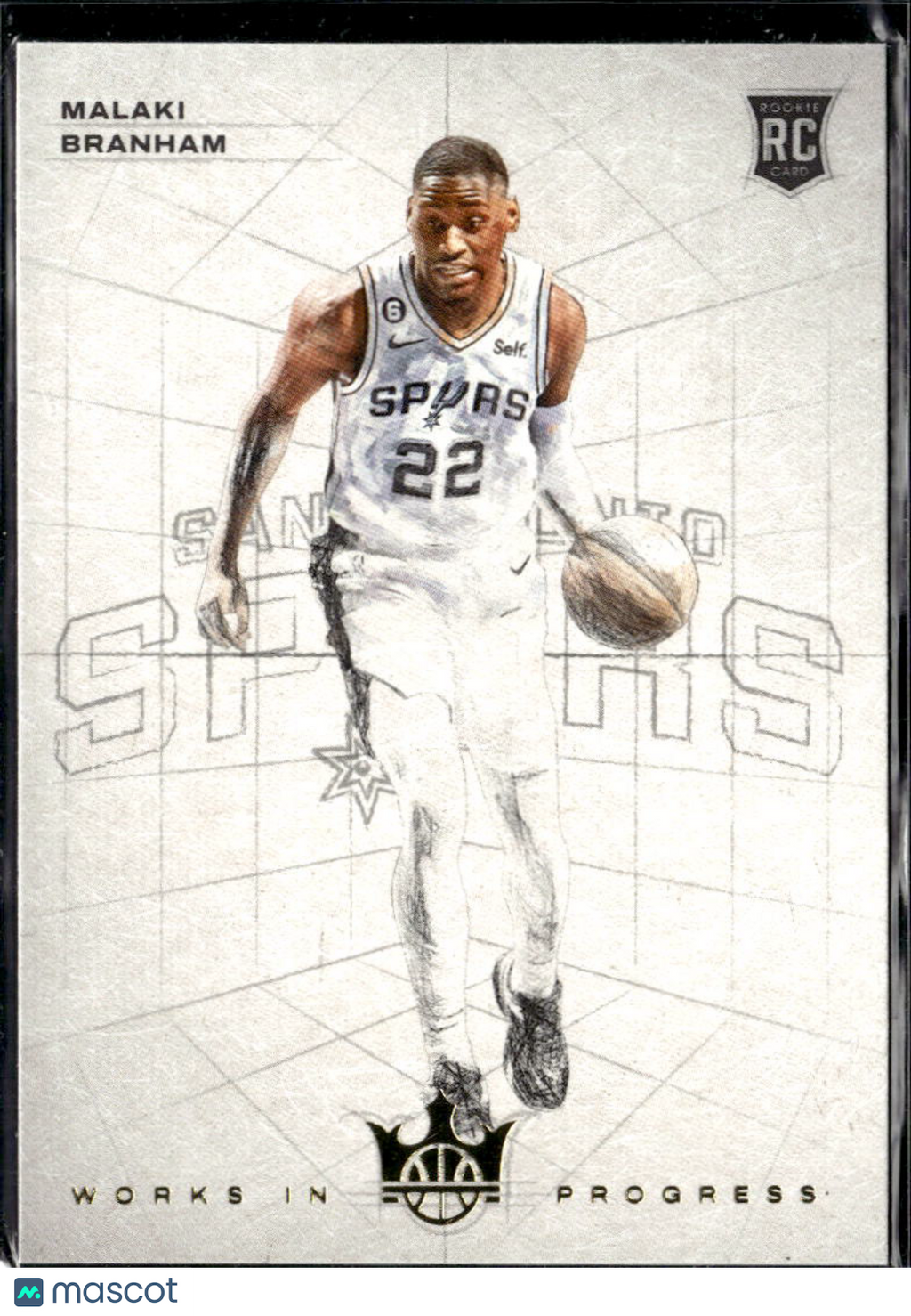 Malaki Branham 2023 Court Kings Works in Progress RC San Antonio Spurs