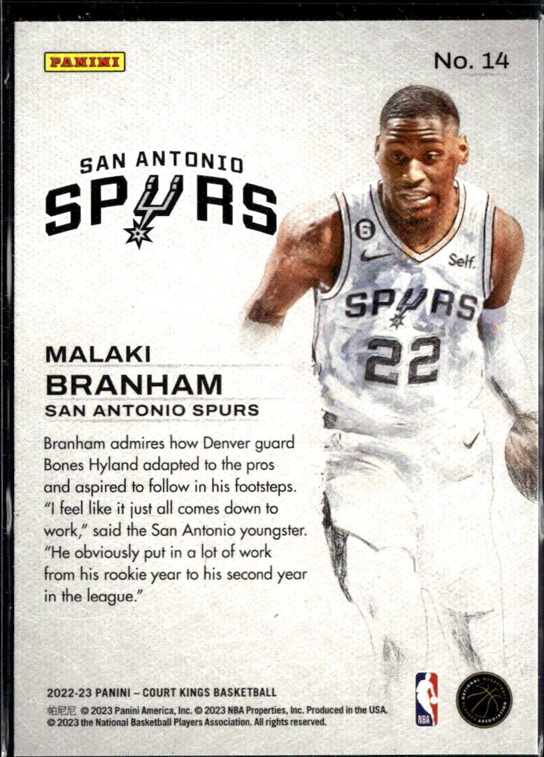 Malaki Branham 2023 Court Kings Works in Progress RC San Antonio Spurs