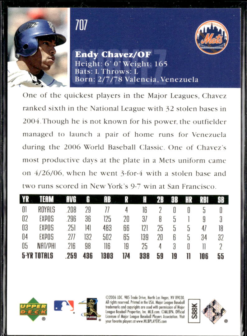Endy Chavez 2006 Upper Deck Silver Foil 47/99 New York Mets