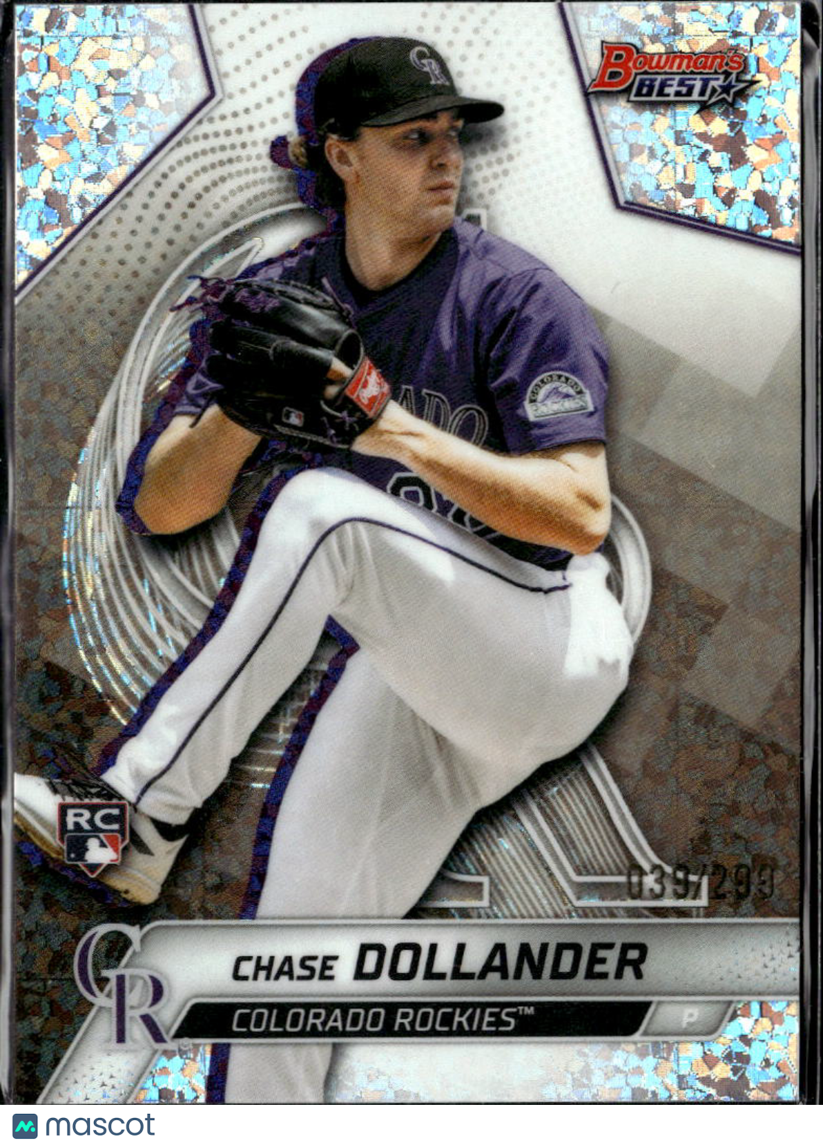 Chase Dollander 2025 Bowman's Best Mini Diamond RC /299 Colorado Rockies