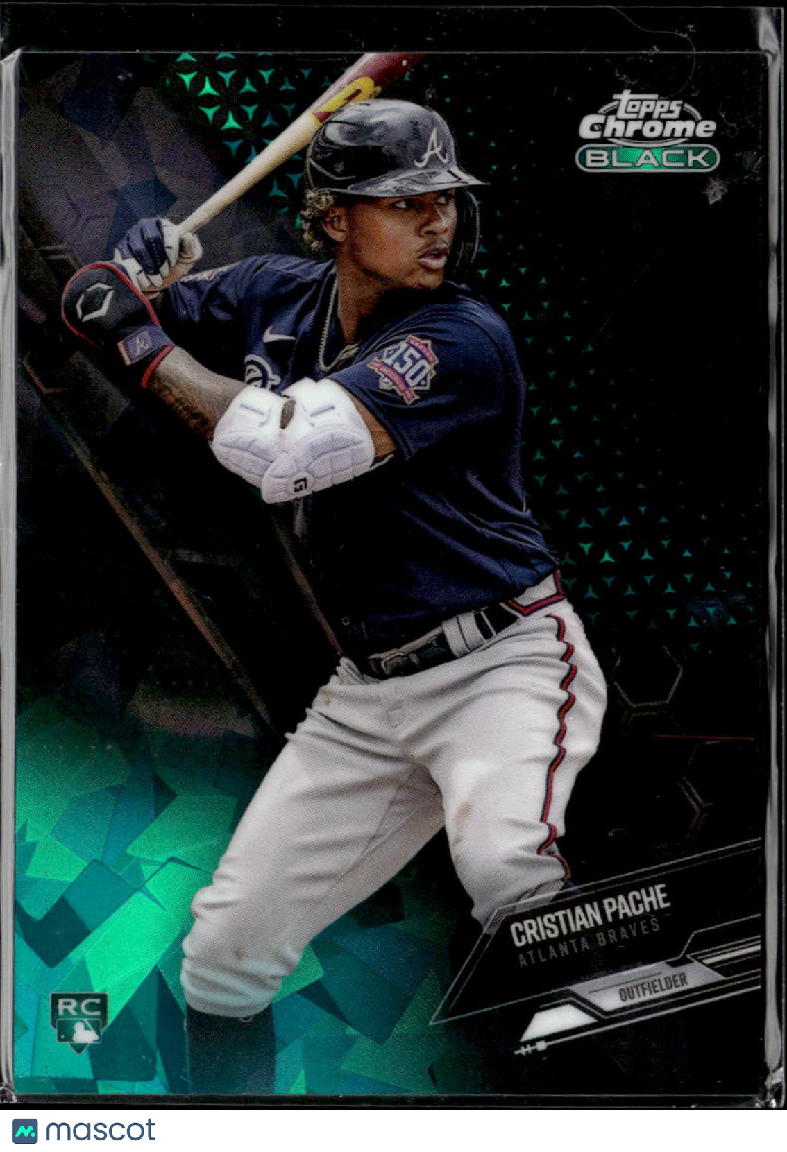 Cristian Pache 2021 Topps Chrome Black Aqua RC 51/99 Atlanta Braves