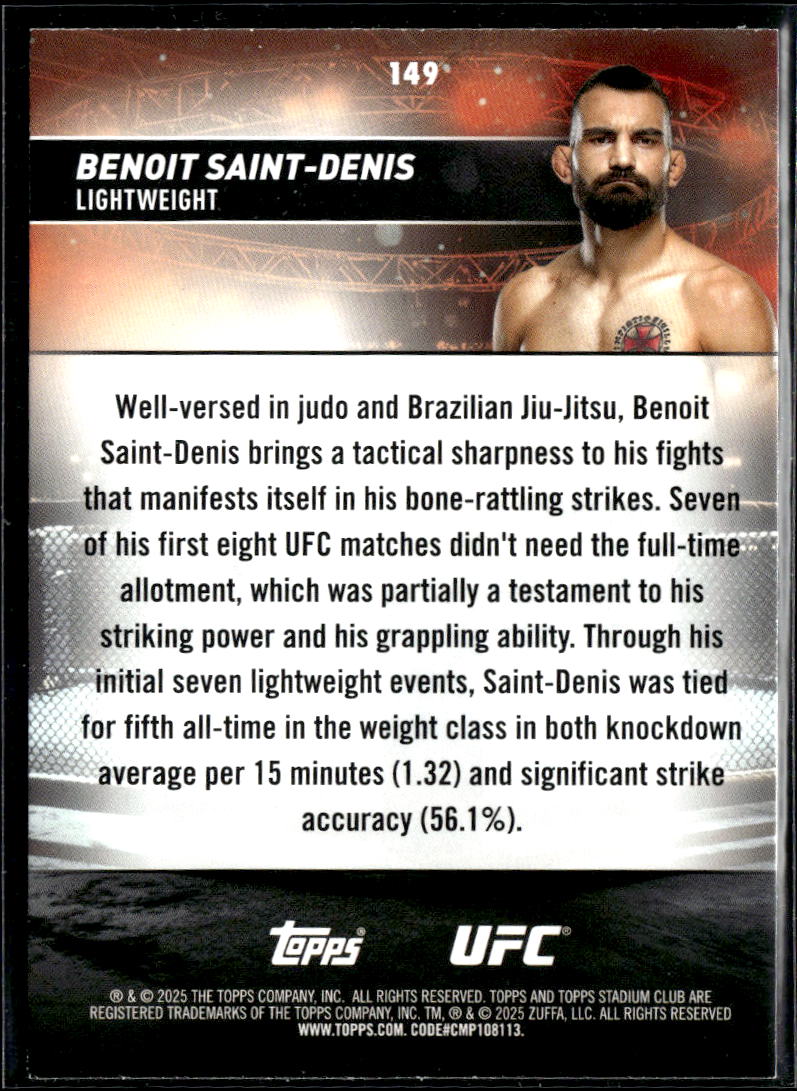 Benoit Saint-Denis 2025 Topps UFC GOLD Foil SSP