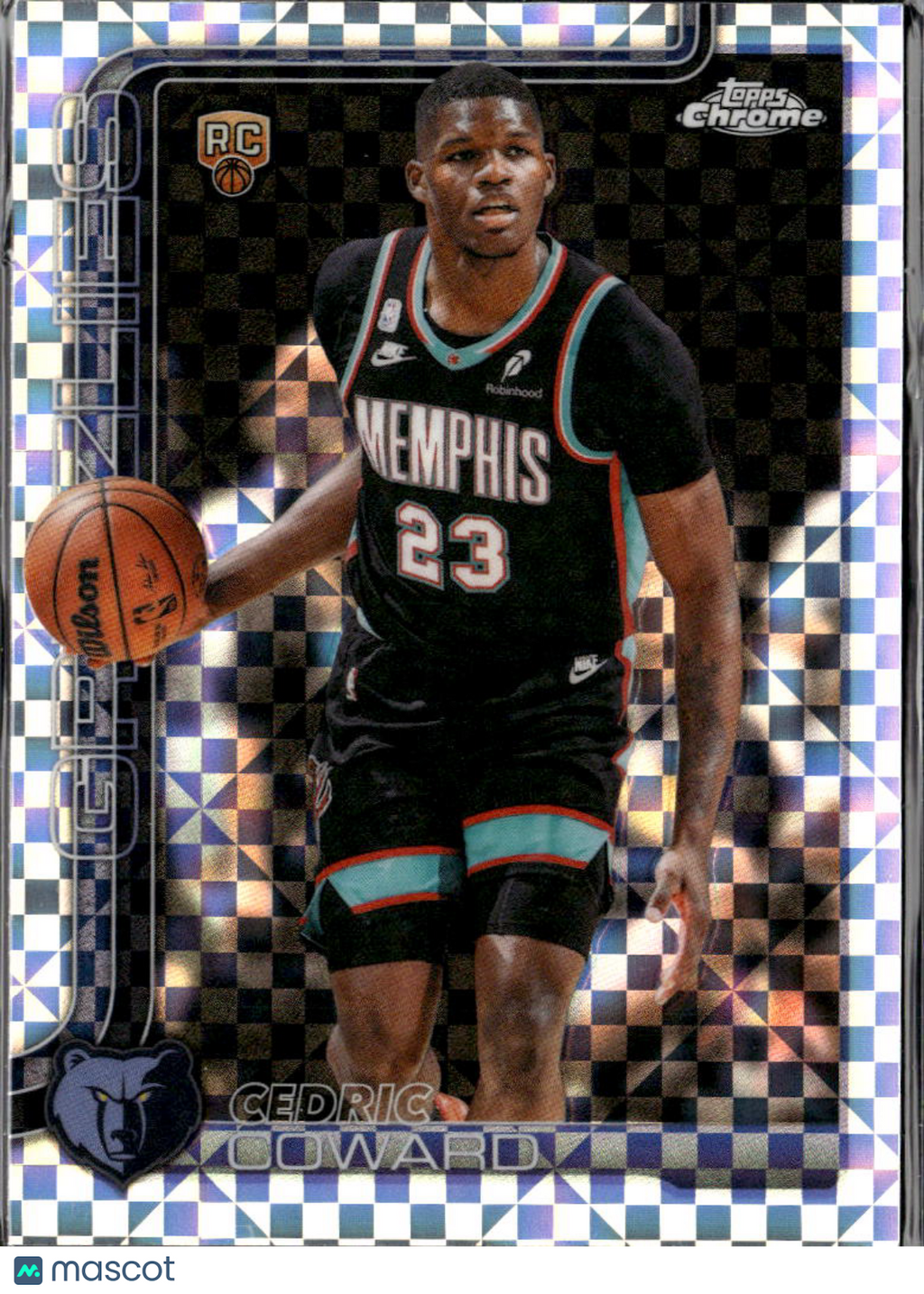Cedric Coward 2026 Topps Chrome Update XFractor RC Memphis Grizzlies