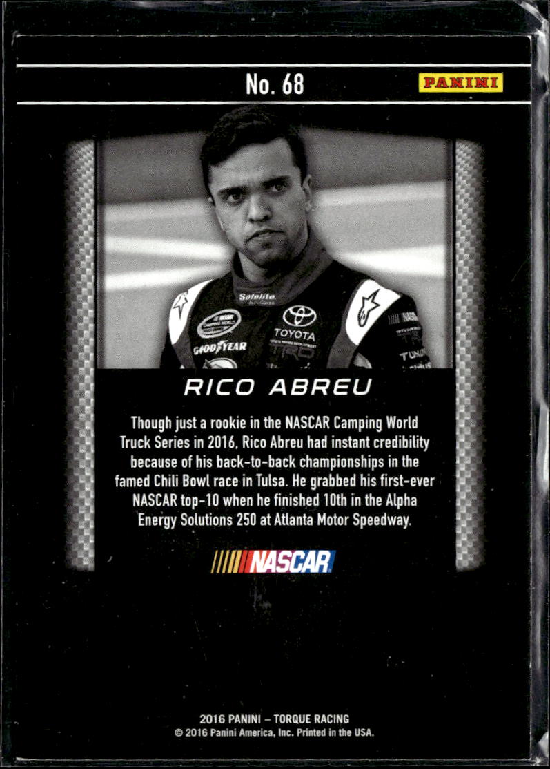 Rico Abreu 2016 Panini Torque Racing RC Rookie 123/125