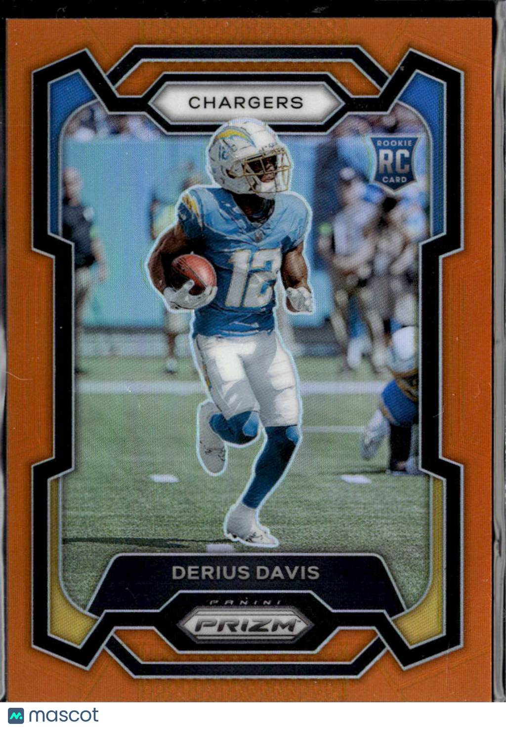 Derius Davis 2023 Prizm Orange Prizm Rookie RC /249 Los Angeles Chargers