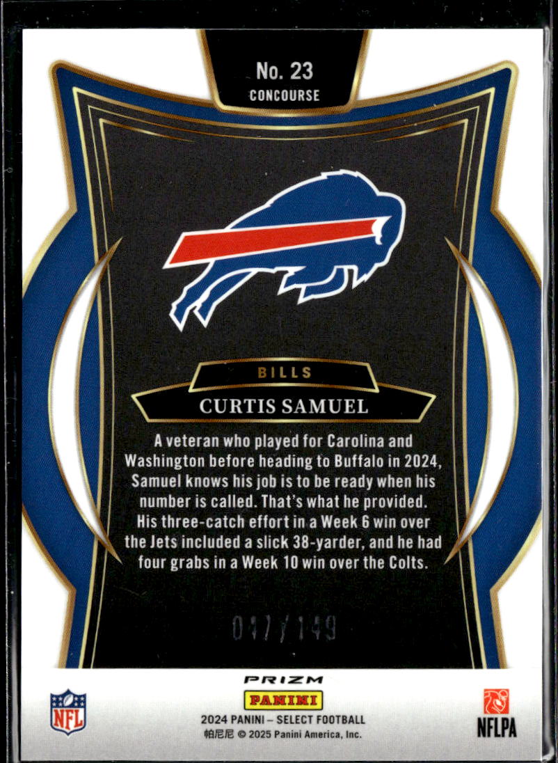 Curtis Samuel 2024 Select Concourse Red 47/149 Buffalo Bills