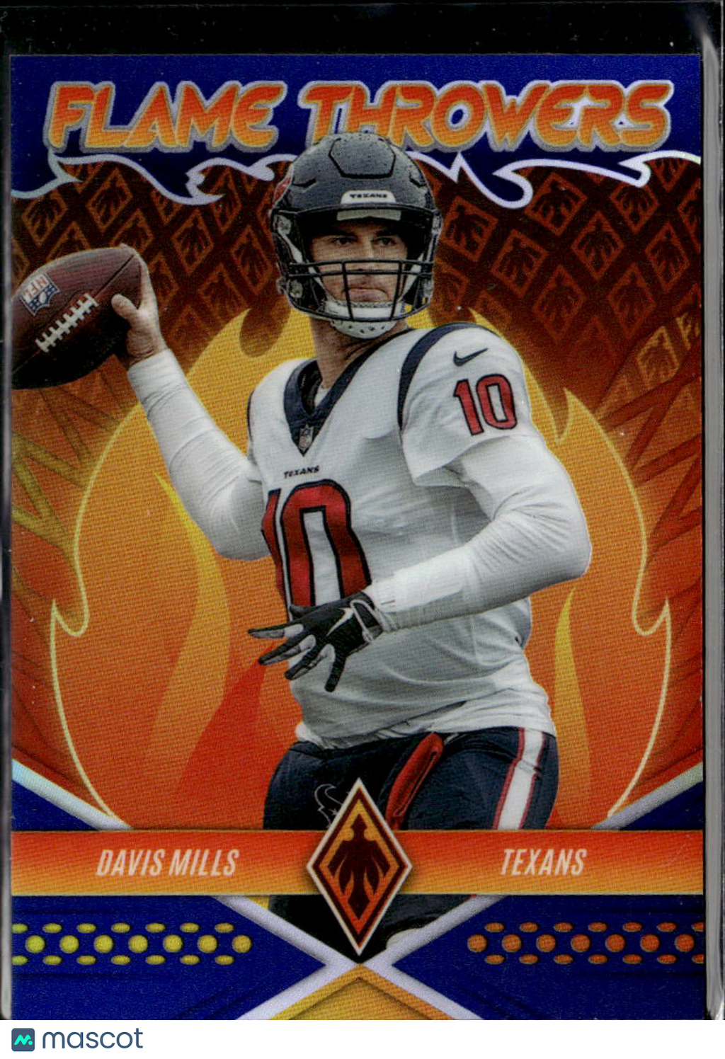 Davis Mills 2022 Phoenix Flame Throwers Blue 10/35 JERSEY NUMBER Houston Texans