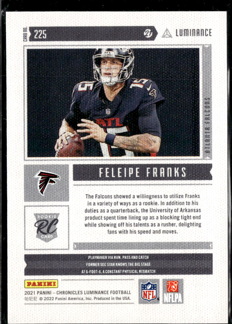 Feleipe Franks 2022 Chronicles Luminance Red RC /199 Atlanta Falcons