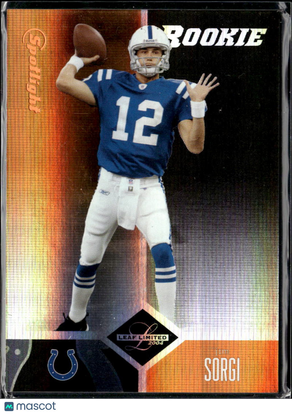 Jim Sorgi 2004 Leaf Limited Spotlight Rookie RC 62/100 Indianapolis Colts