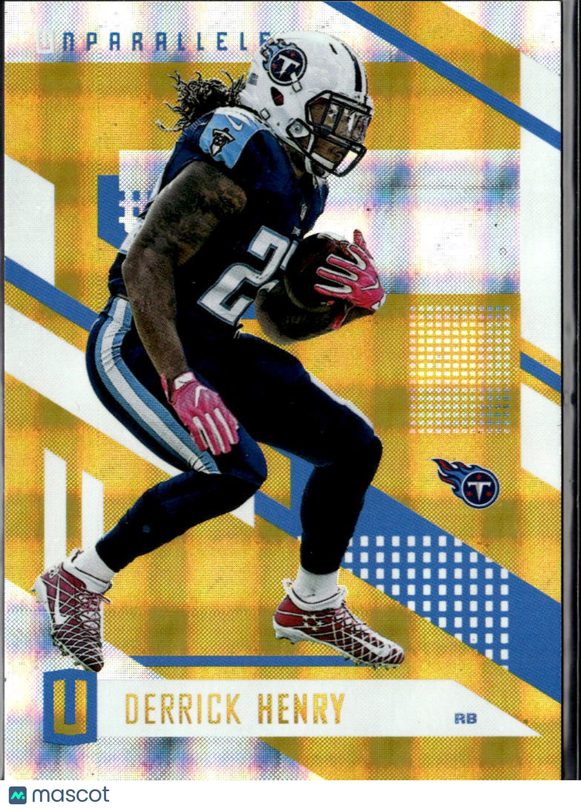 Derrick Henry 2017 Unparalleled Yellow Small Hyperplaid /199 Tennessee Titans