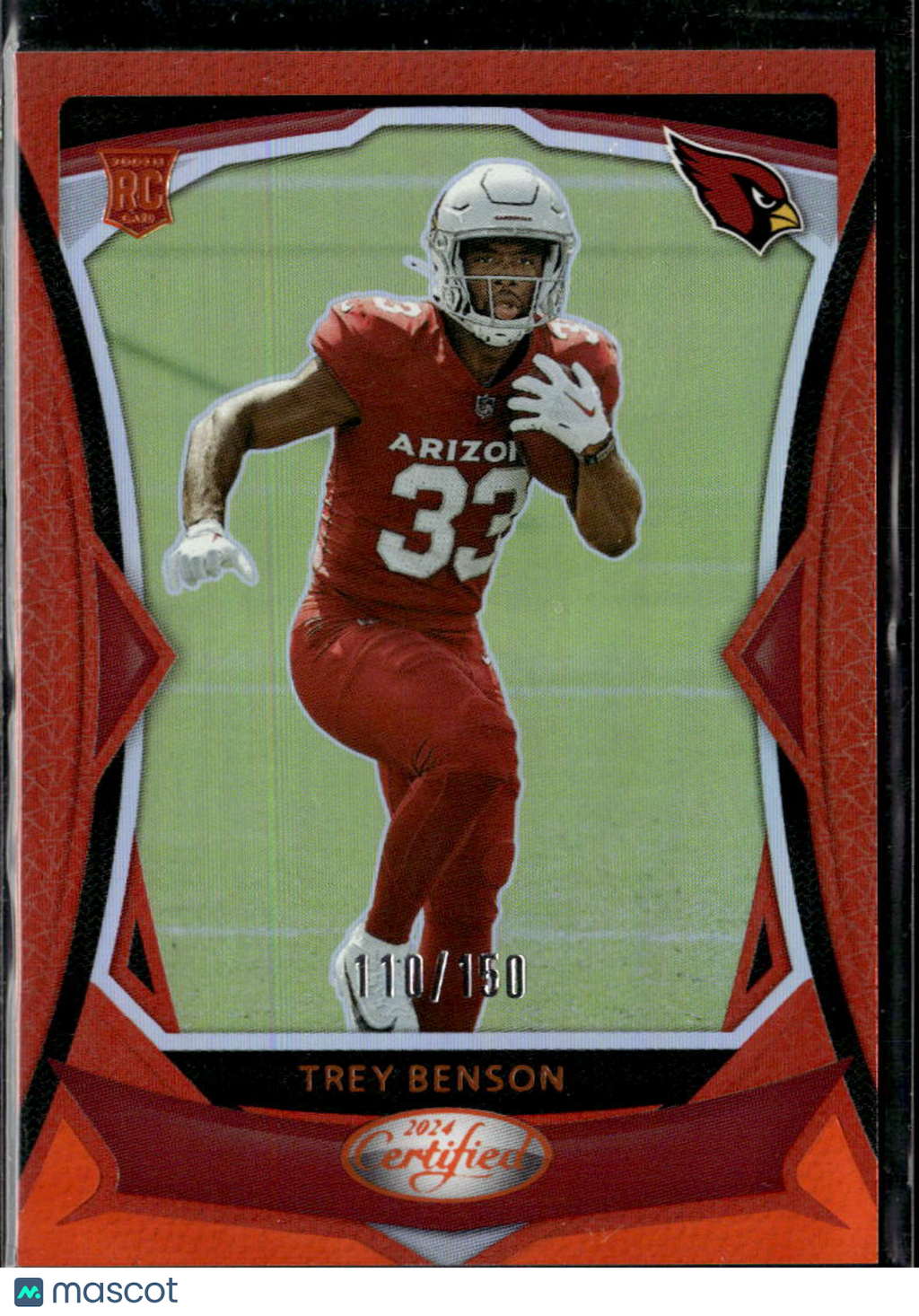 Trey Benson 2024 Certified Orange Rookie RC /150 Arizona Cardinals