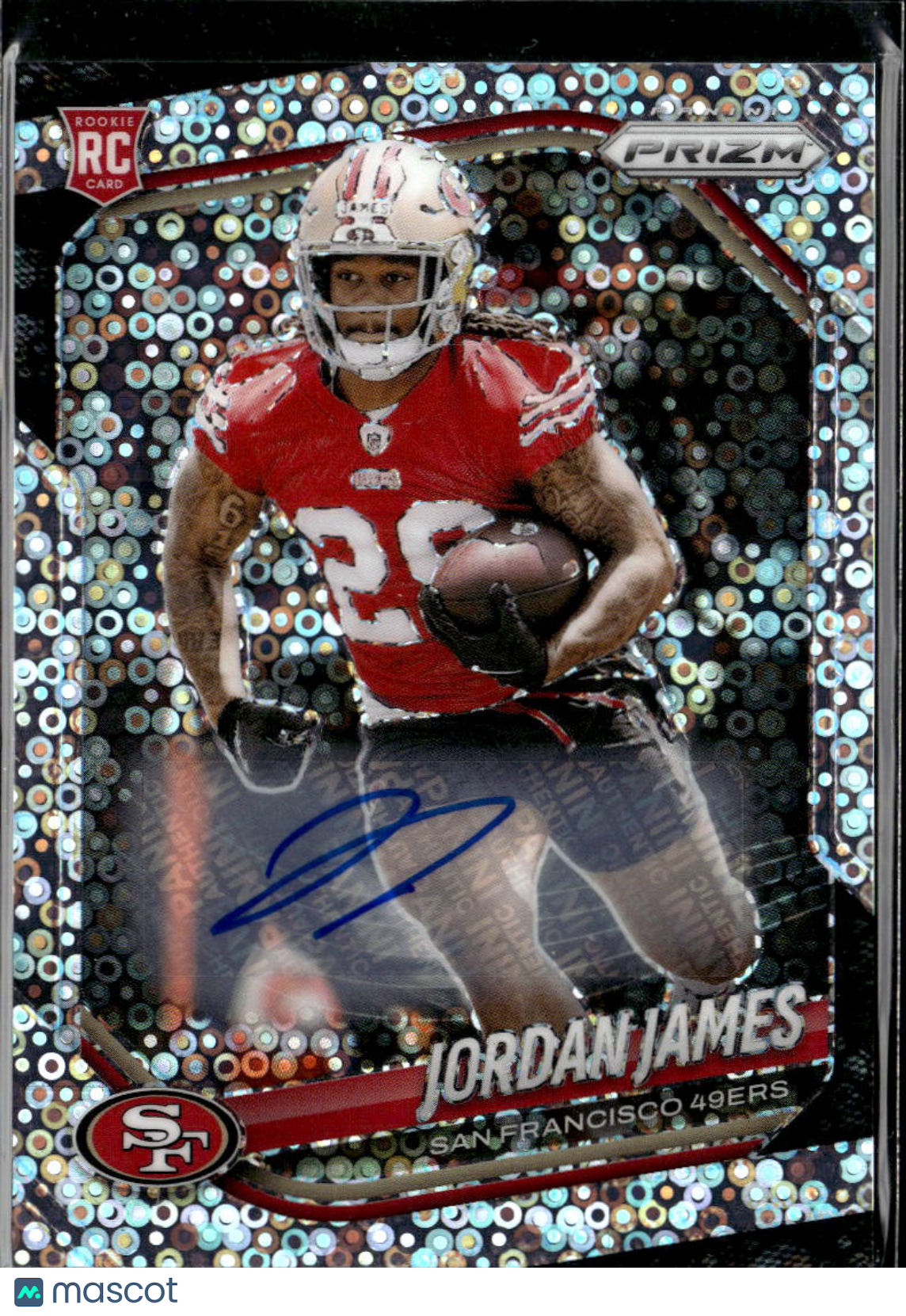 Jordan James 2025 Prizm Auto Autograph Disco RC San Francisco 49ers