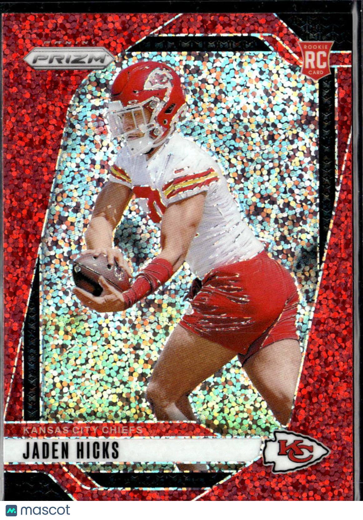 Jaden Hicks 2024 Prizm RC Red Sparkle Kansas City Chiefs