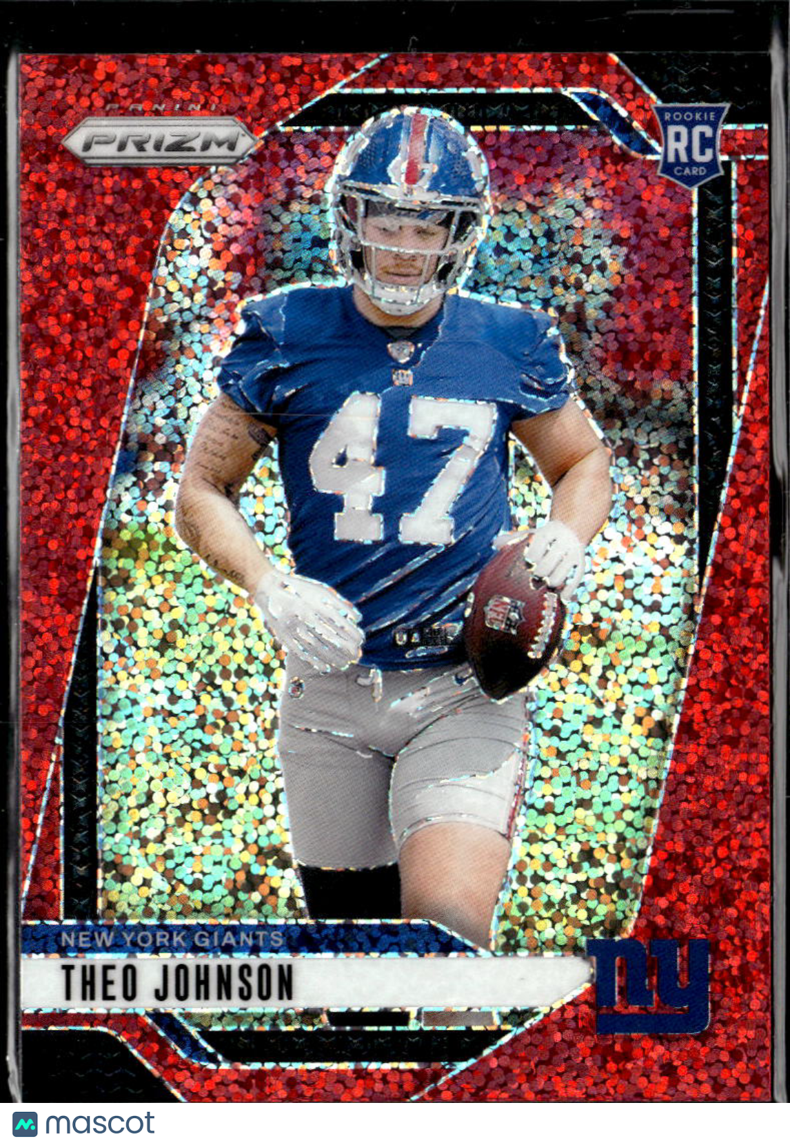 Theo Johnson 2024 Panini Prizm RC Red Sparkle New York Giants