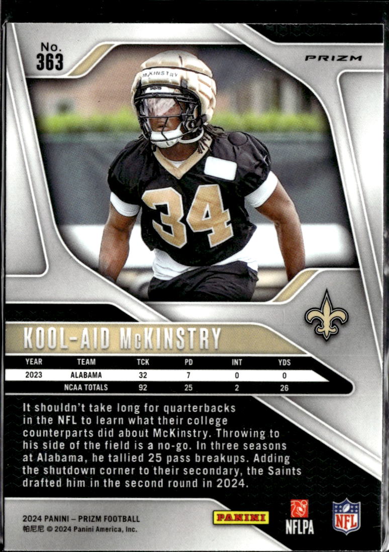 Kool-Aid McKinstry 2024 Panini Prizm RC Red Sparkle Prizm New Orleans Saints