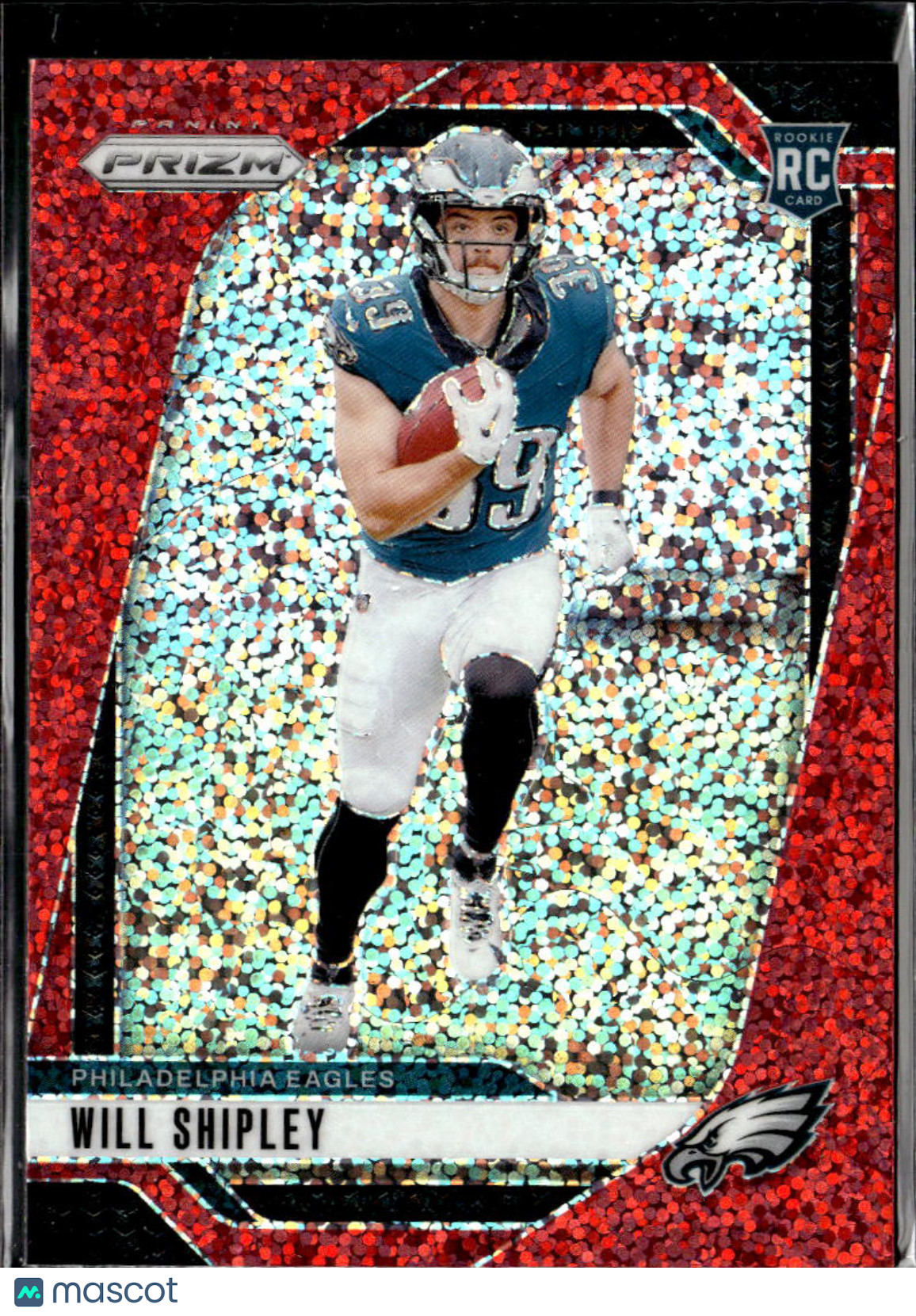 Will Shipley 2024 Panini Prizm RC Red Sparkle Philadelphia Eagles