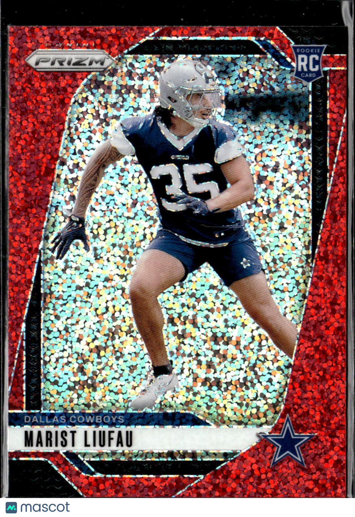 Marist Liufau 2024 Panini Prizm RC Red Sparkle Dallas Cowboys