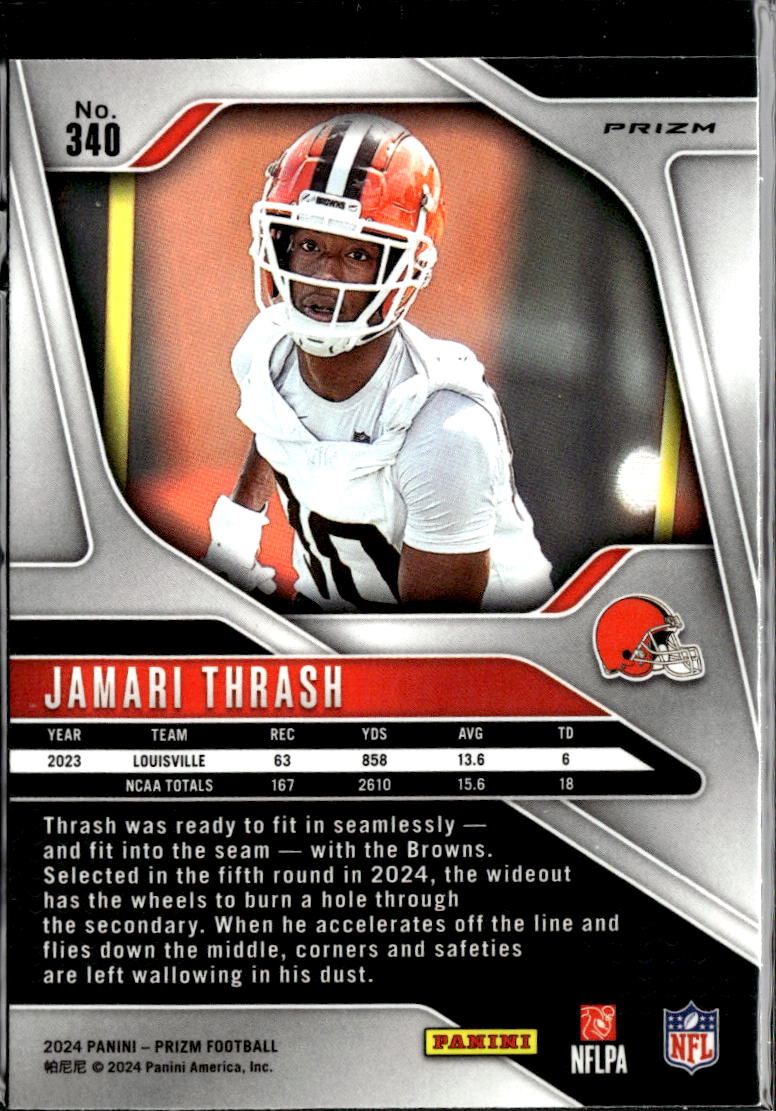 Jamari Thrash 2024 Panini Prizm RC Red Sparkle Cleveland Browns