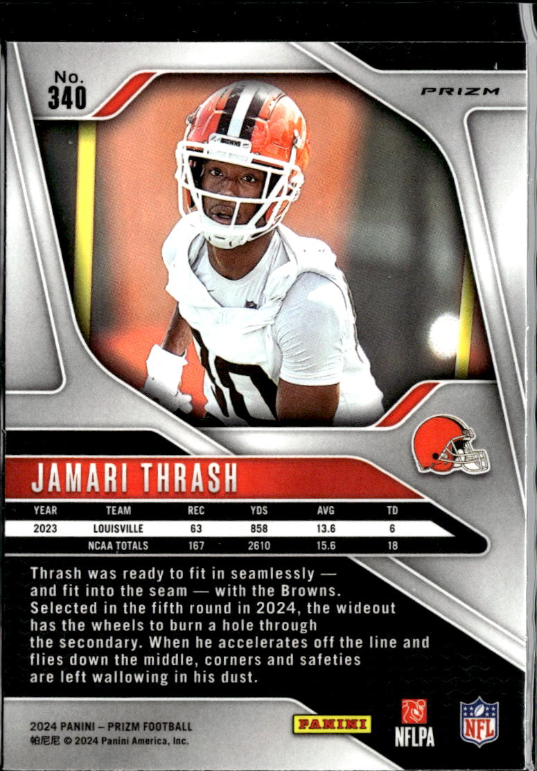 Jamari Thrash 2024 Panini Prizm RC Red Sparkle Cleveland Browns