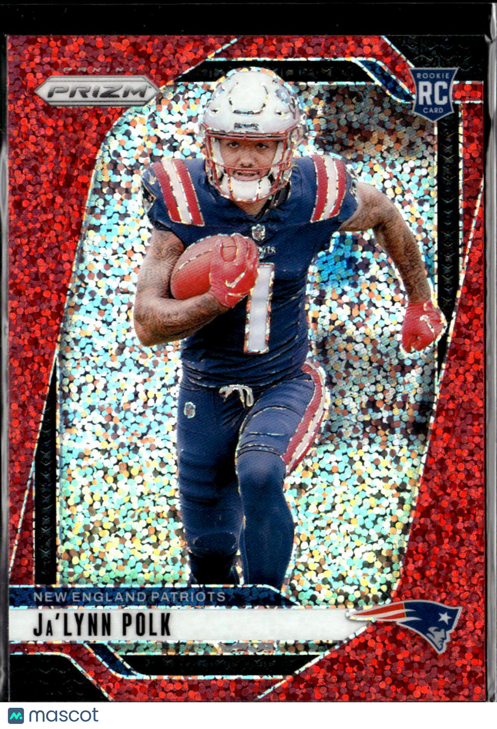 Ja'Lynn Polk 2024 Panini Prizm RC Red Sparkle New England Patriots