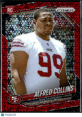 Alfred Collins 2025 Prizm Red Disco Prizm Rookie RC 93/99 San Francisco 49ers
