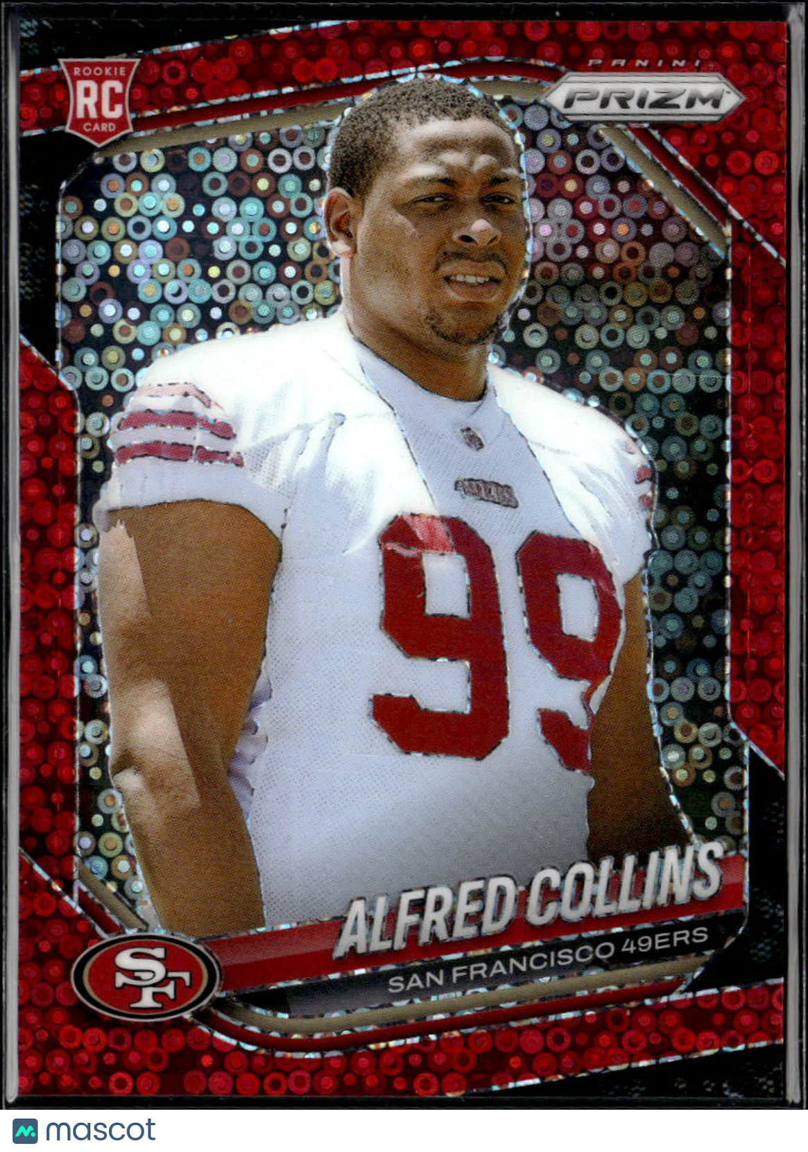 Alfred Collins 2025 Prizm Red Disco Prizm Rookie RC 93/99 San Francisco 49ers
