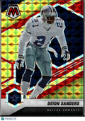 Deion Sanders 2021 Mosaic Red Yellow Fusion 44/80 Dallas Cowboys