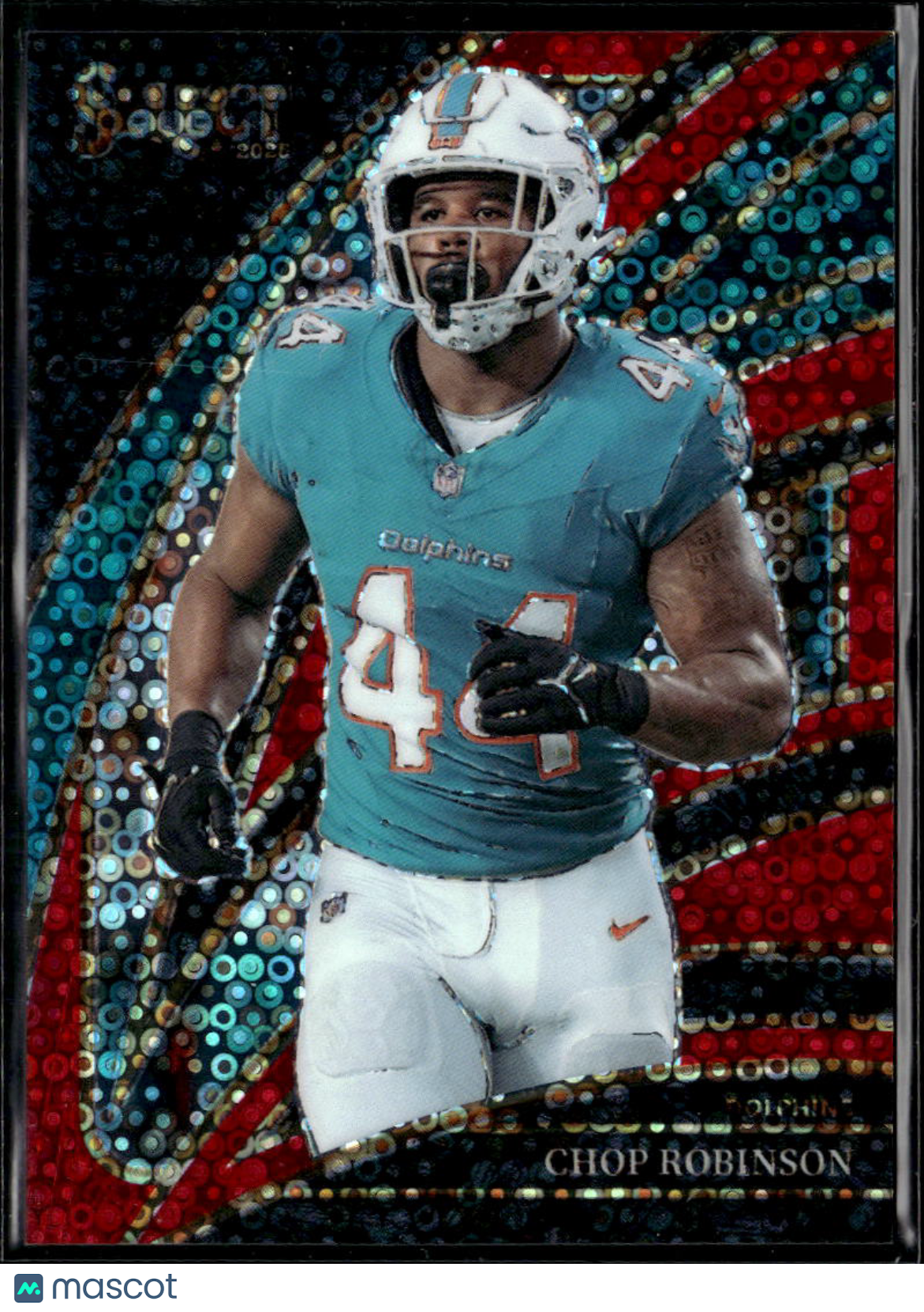 Chop Robinson 2025 Select Red Disco Prizm 20/49 Miami Dolphins