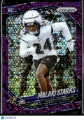 Malaki Starks 2025 Prizm Purple Disco Prizm Rookie 33/75 Baltimore Ravens