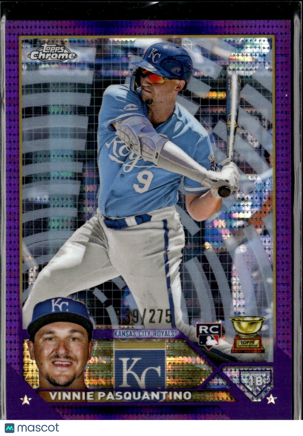 Vinnie Pasquantino 2023 Topps Chrome RC Purple Refractor /275 Kansas City Royals