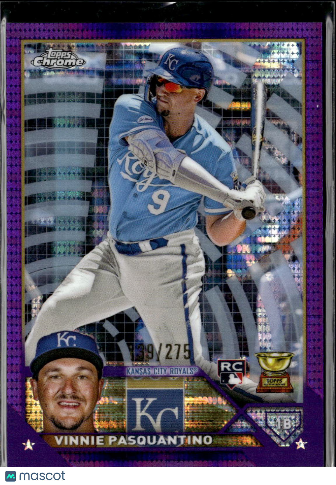 Vinnie Pasquantino 2023 Topps Chrome RC Purple Refractor /275 Kansas City Royals