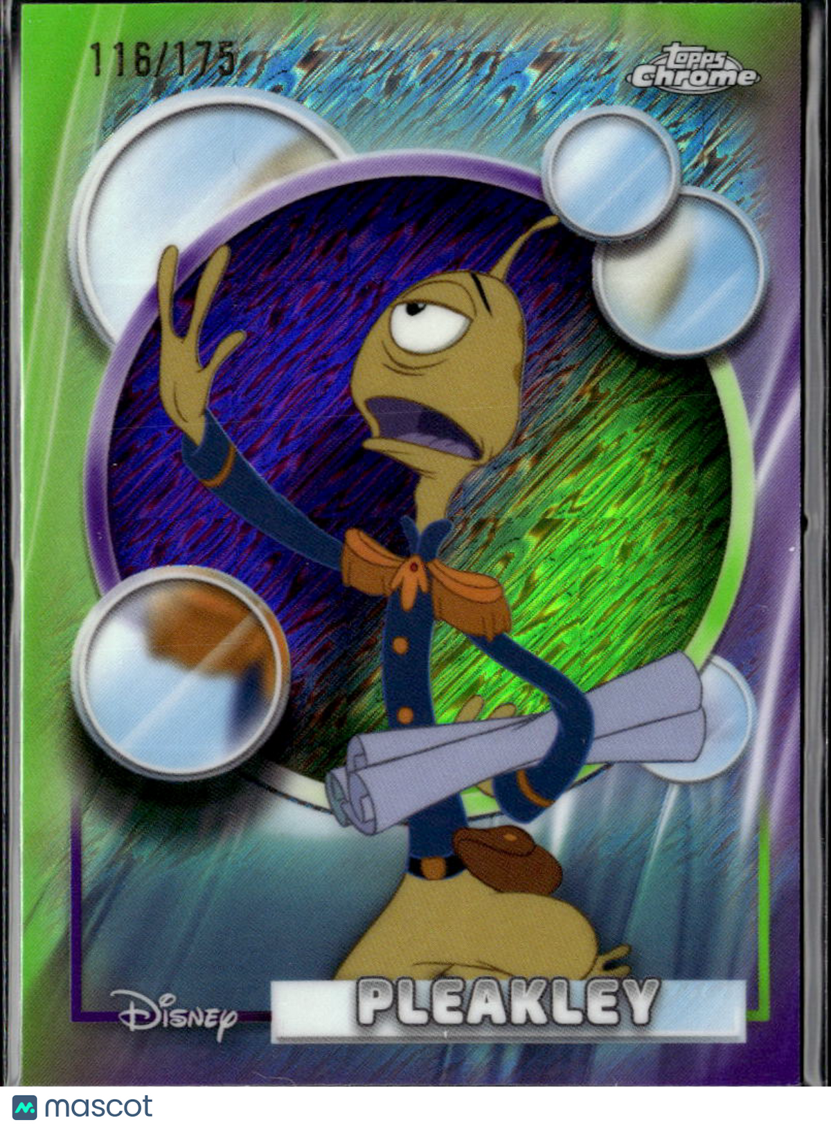 Pleakley 2026 Topps Chrome Disney Green Purple Refractor 116/175 #154
