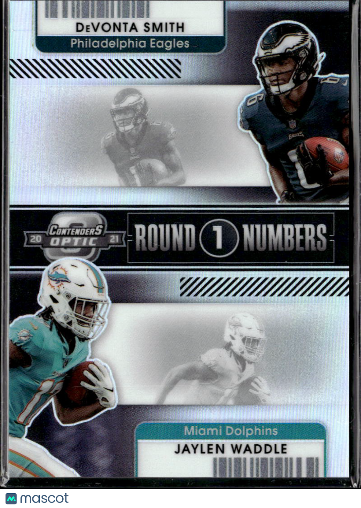 DeVonta Smith / Jaylen Waddle 2021 Contenders Optic Numbers RC Dolphins Eagles