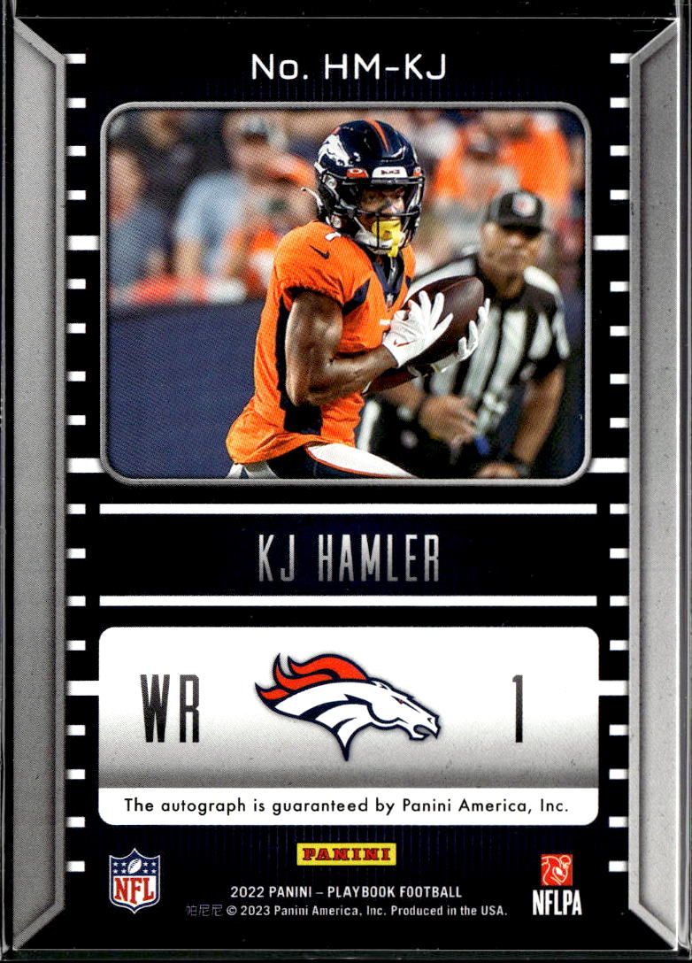 KJ Hamler 2023 Playbook Hash Marks Auto Autograph /199 Denver Broncos